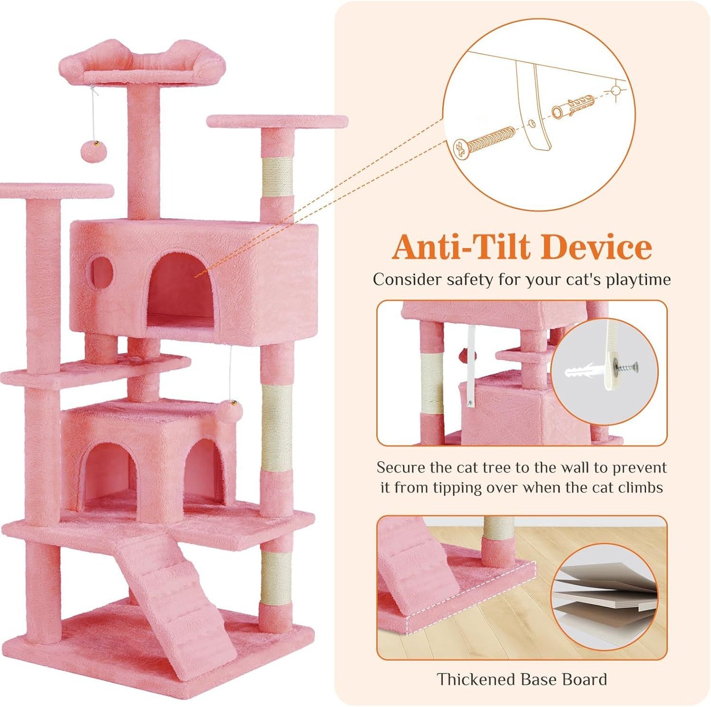 Cat Entertainment Center – Multi-Level Tower with Scratching Posts & Cozy Hideouts