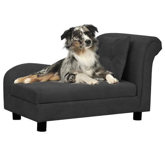Divano per Cani con Cuscino Nero 83x44x44 cm in Peluche