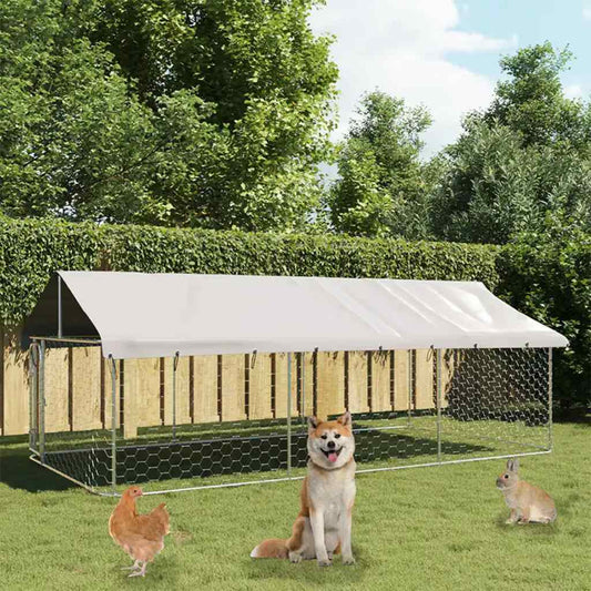 Gabbia per Cani da Esterno con Tetto 400x200x150 cm