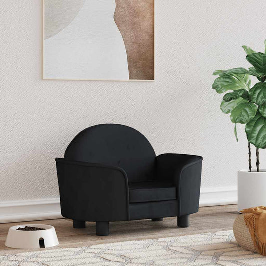 Lettino per Cani Nero 66x40x45 cm in Velluto