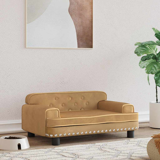 Lettino per Cani Marrone 70x45x30 cm in Velluto