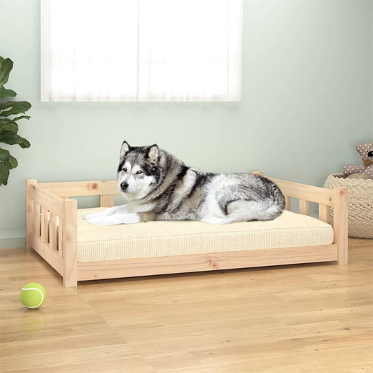 Letto per cani 105,5x75,5x28 cm in legno massello di pino