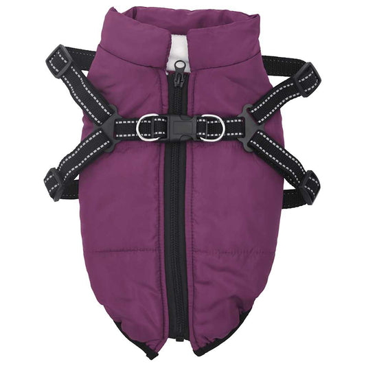 Cappotto Cani Imbracatura Impermeabile Riflettente Viola L28