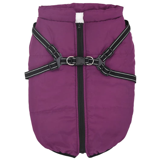 Cappotto Cani Imbracatura Impermeabile Riflettente Viola L44