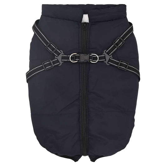 Cappotto Cani Imbracatura Impermeabile Riflettente Blu Navy L44