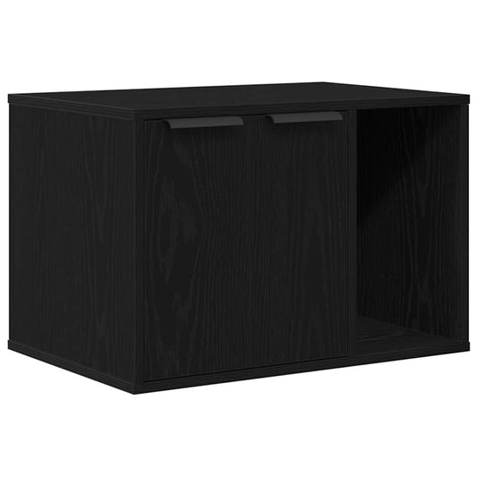 Lettiera per gatti in rovere nero 60x40x40 cm in legno ingegnerizzato