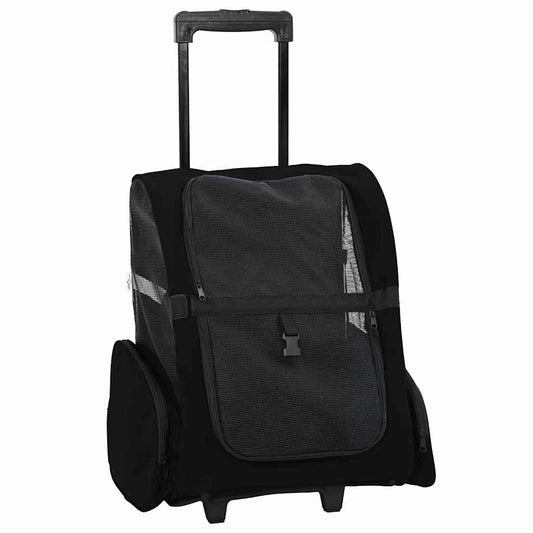 Carrello per Animali 3 in 1 Design Nero 48x32x(57-106) cm Tessuto Oxford