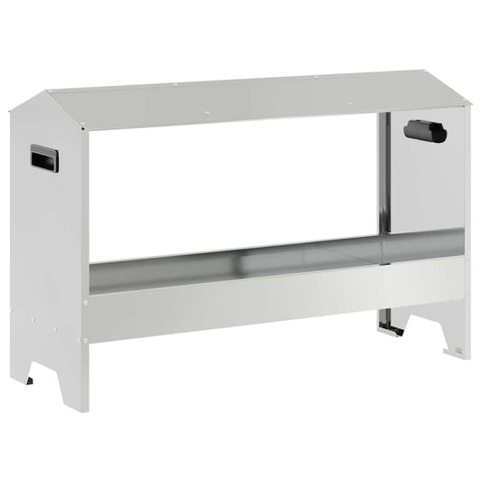 Mangiatoia per polli Argento 81 x 32 x 53,5 cm Acciaio zincato