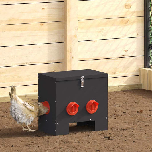 Feeder per pollo 2 pcs Nero 60.5 x 29 x 51 cm