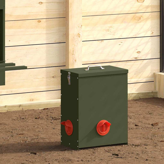 Feeder per pollo 2 pcs Verde oliva 32,5 x 20,5 x 43 cm