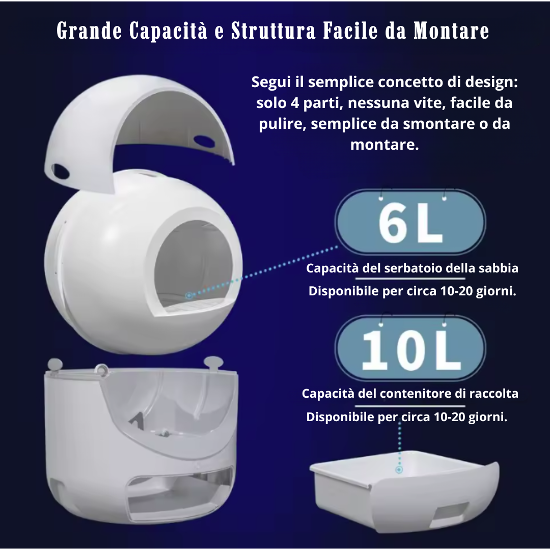 Automatic Self-Cleaning Cat Litter Box – Smart App, Quiet, Large Capacity