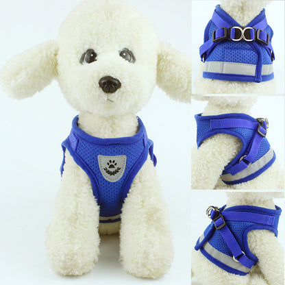 Pettorina Anti‑Fuga e Guinzaglio Regolabili e Traspiranti per Cani e Gatti