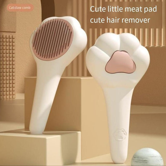 Paw-Shaped Pet Grooming Brush – Gentle Hair Remover for Cats & Dogs