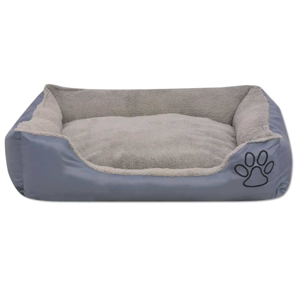  Cuccia per Cani con Cuscino Imbottito Taglia S Grigio