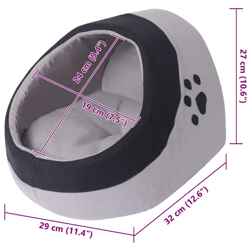 Cuccia per Gatti Grigio e Nero M