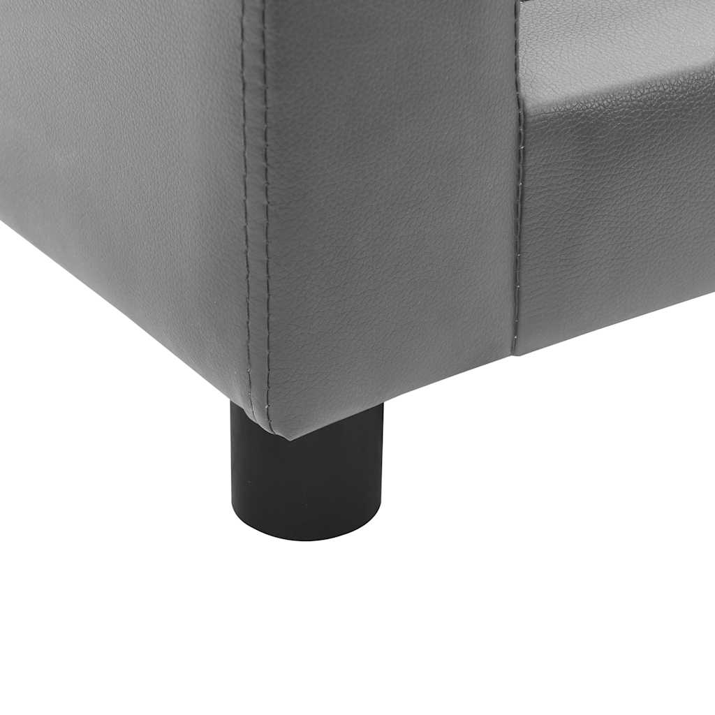  Divano per Cani Grigio 60x43x30 cm in Peluche e Similpelle