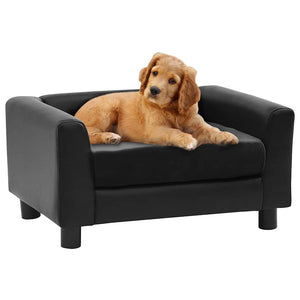  Divano per Cani Nero 60x43x30 cm in Peluche e Similpelle