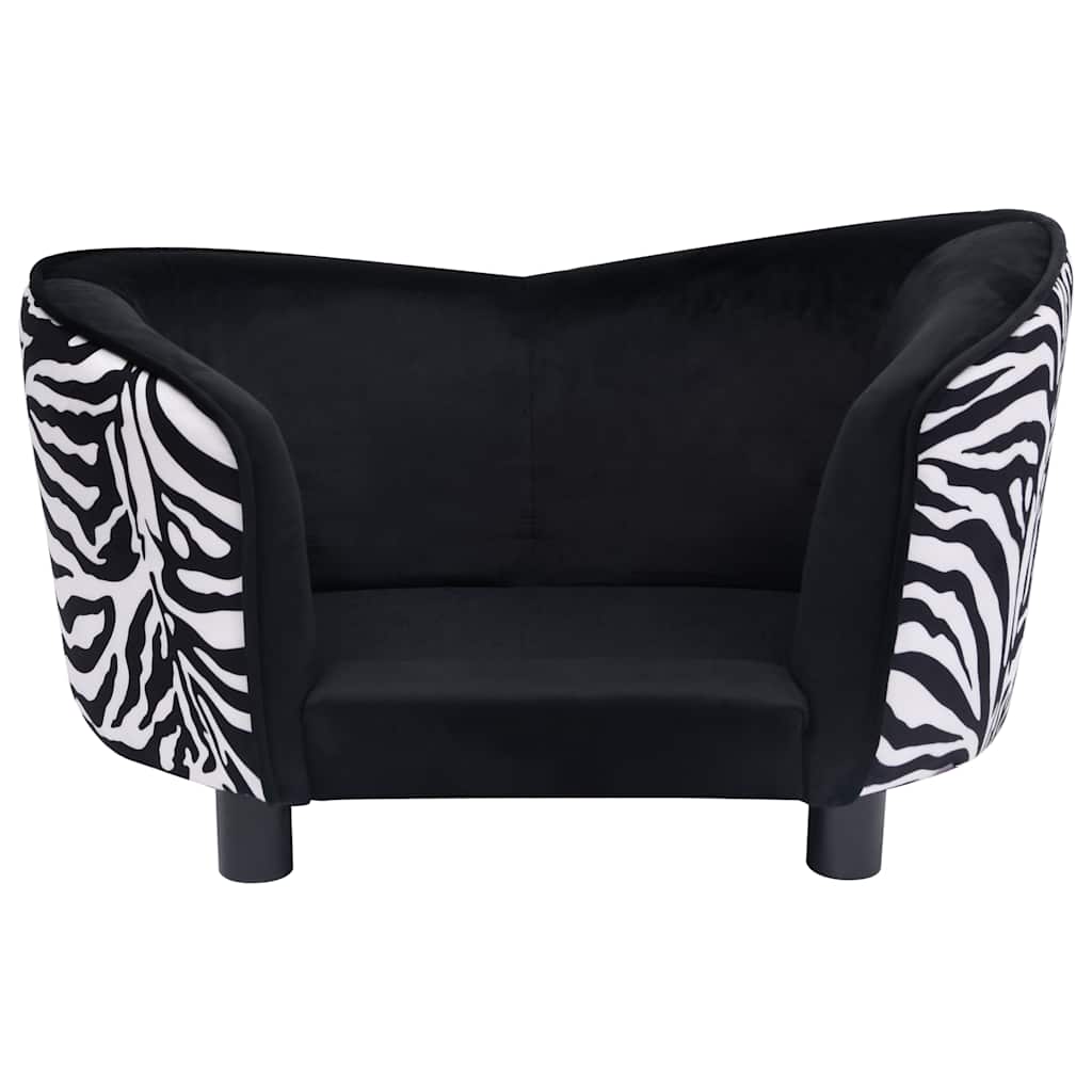  Divano per Cani Nero 68x38x38 cm in Peluche