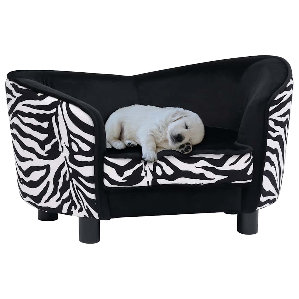  Divano per Cani Nero 68x38x38 cm in Peluche