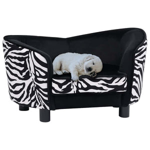  Divano per Cani Nero 68x38x38 cm in Peluche