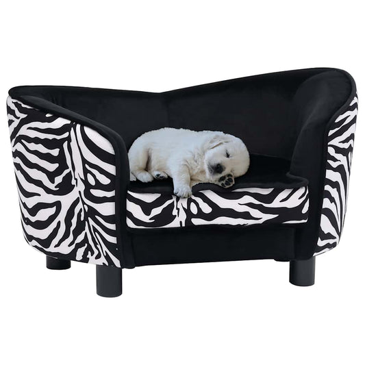  Divano per Cani Nero 68x38x38 cm in Peluche