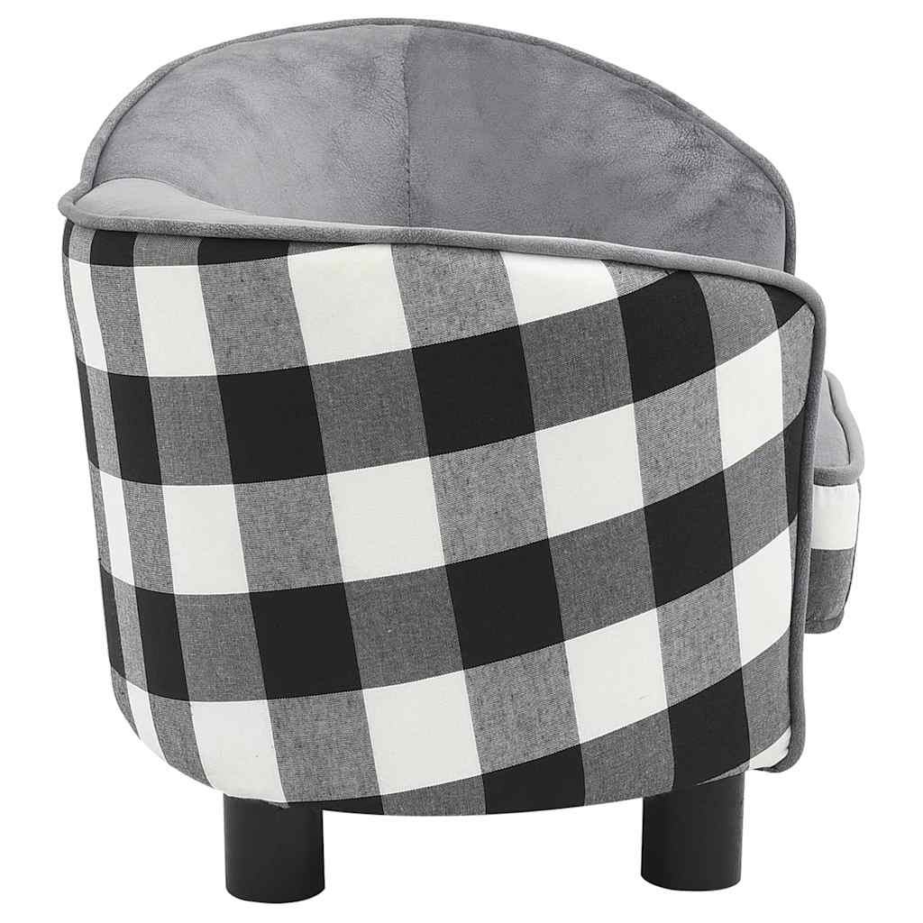  Divano per Cani Grigio 68x38x38 cm in Peluche