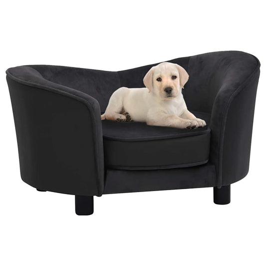  Divano per Cani Nero 69x49x40 cm in Peluche e Similpelle