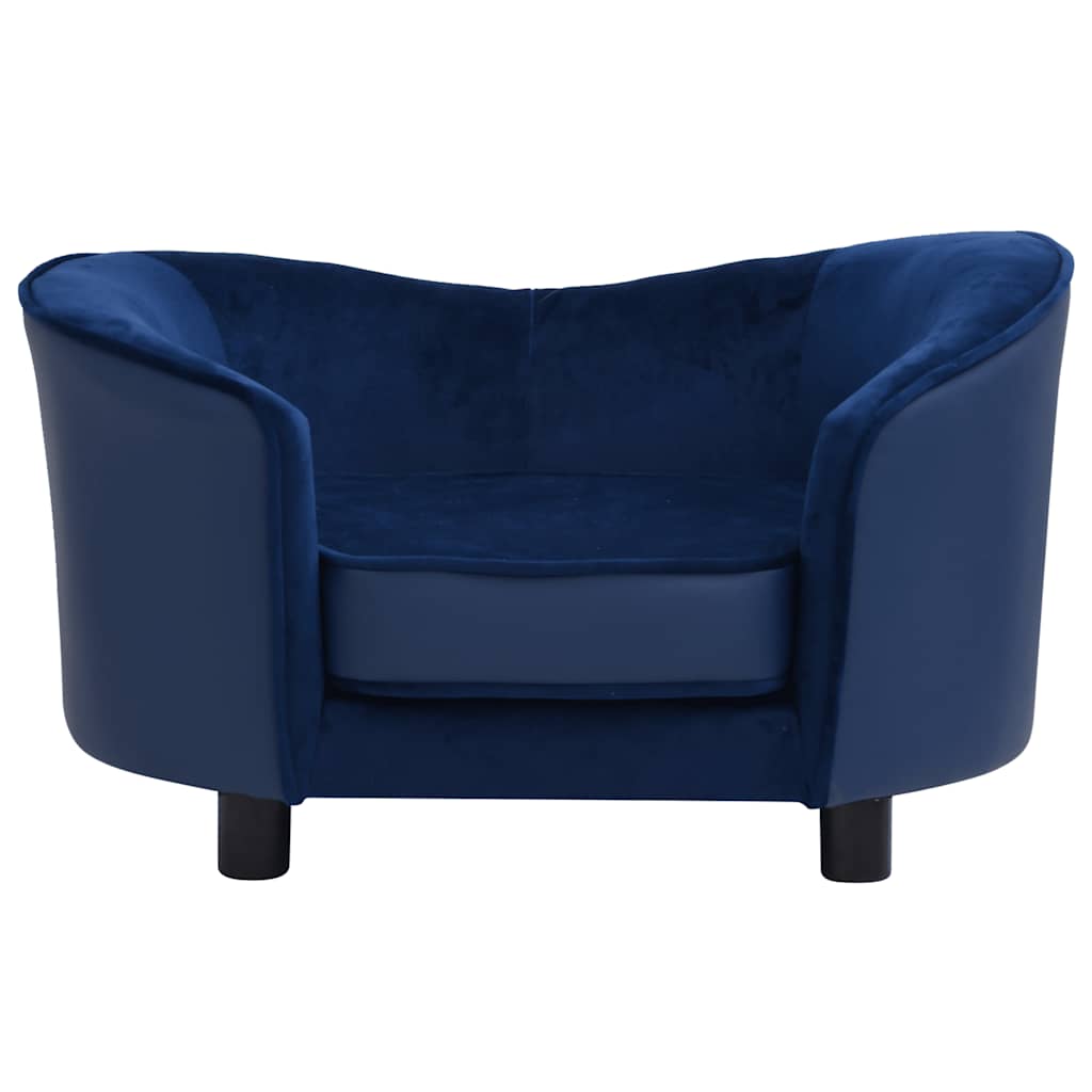  Divano per Cani Blu 69x49x40 cm in Peluche e Similpelle