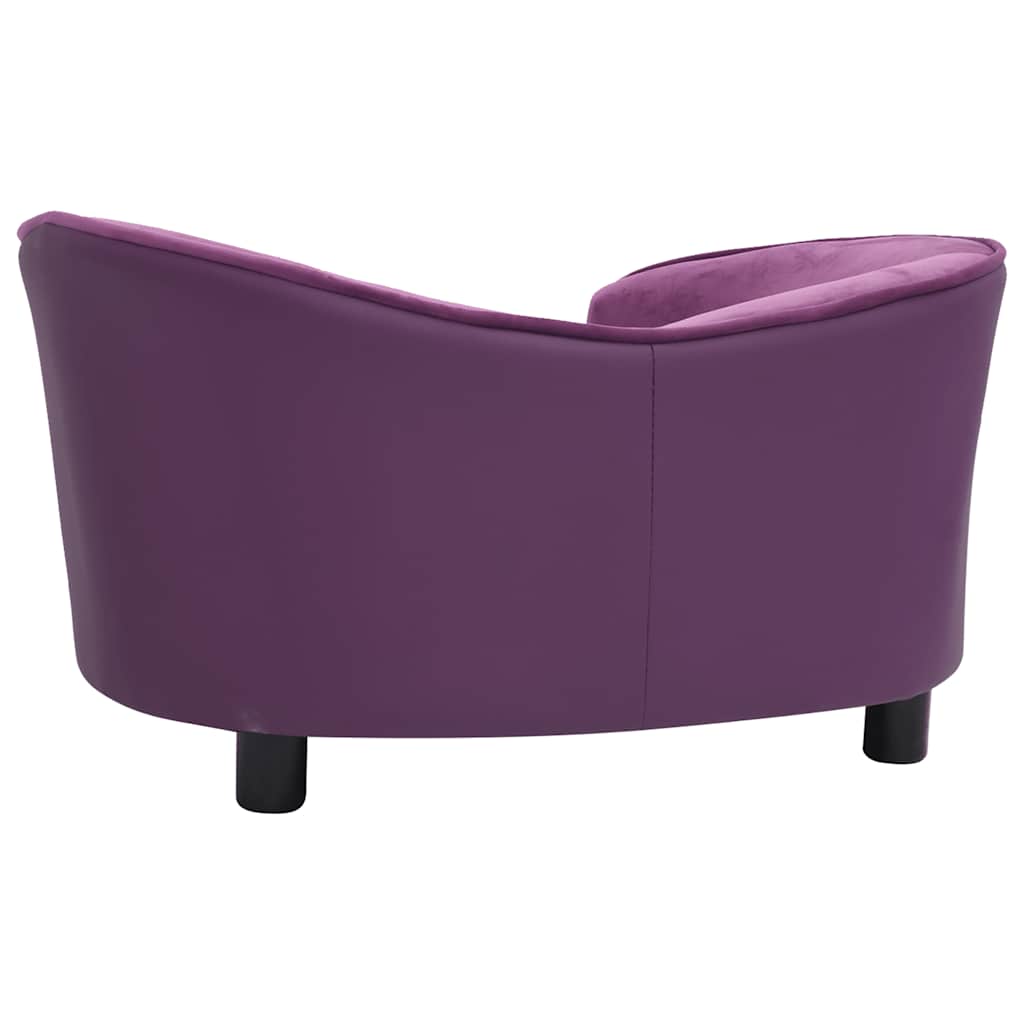  Divano per Cani Borgogna 69x49x40cm in Peluche e Similpelle