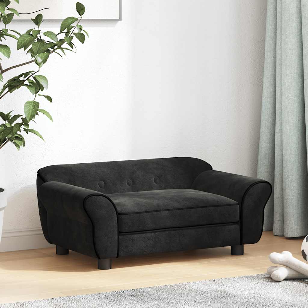  Divano per Cani Nero 72x45x30 cm in Peluche