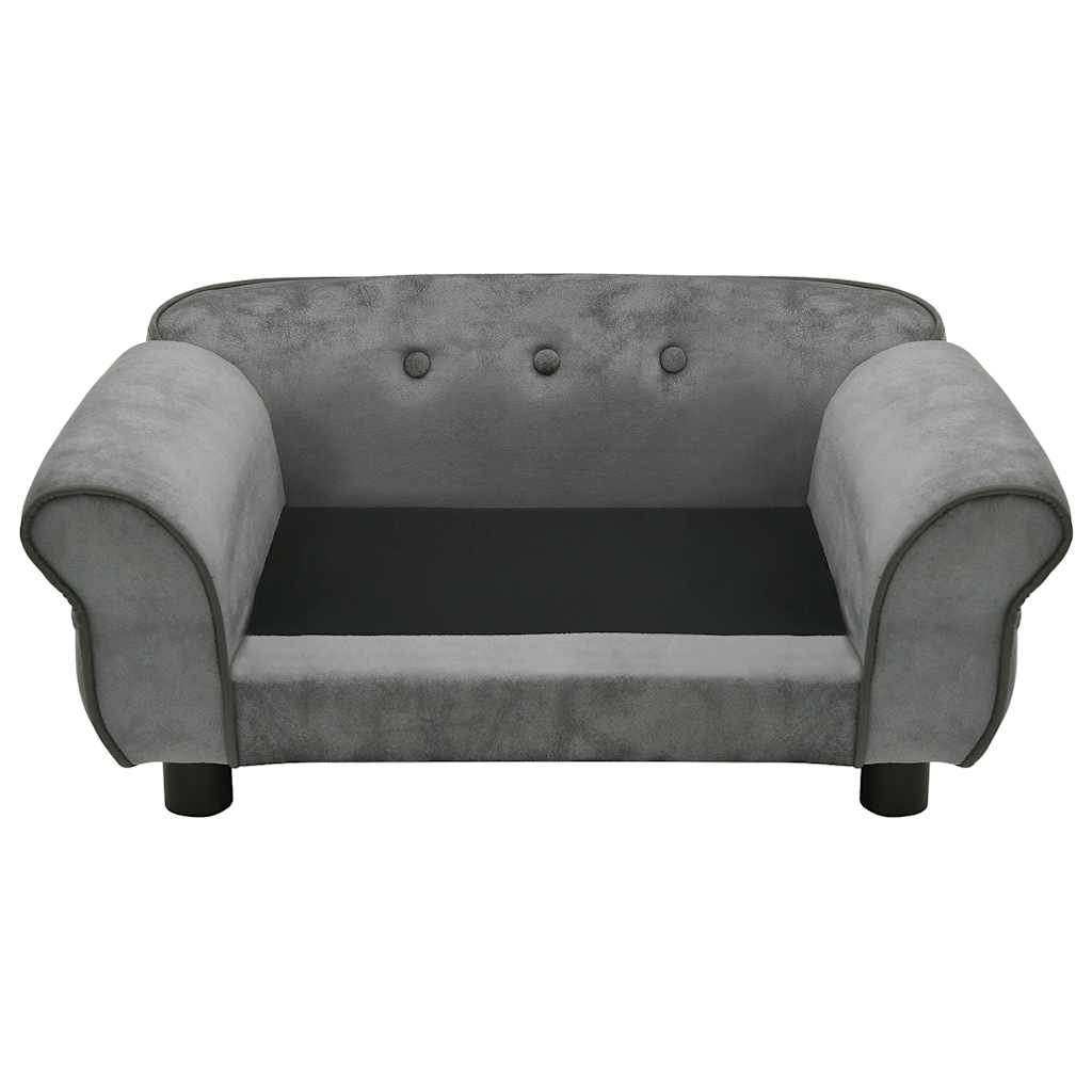  Divano per Cani Grigio Scuro 72x45x30 cm in Peluche
