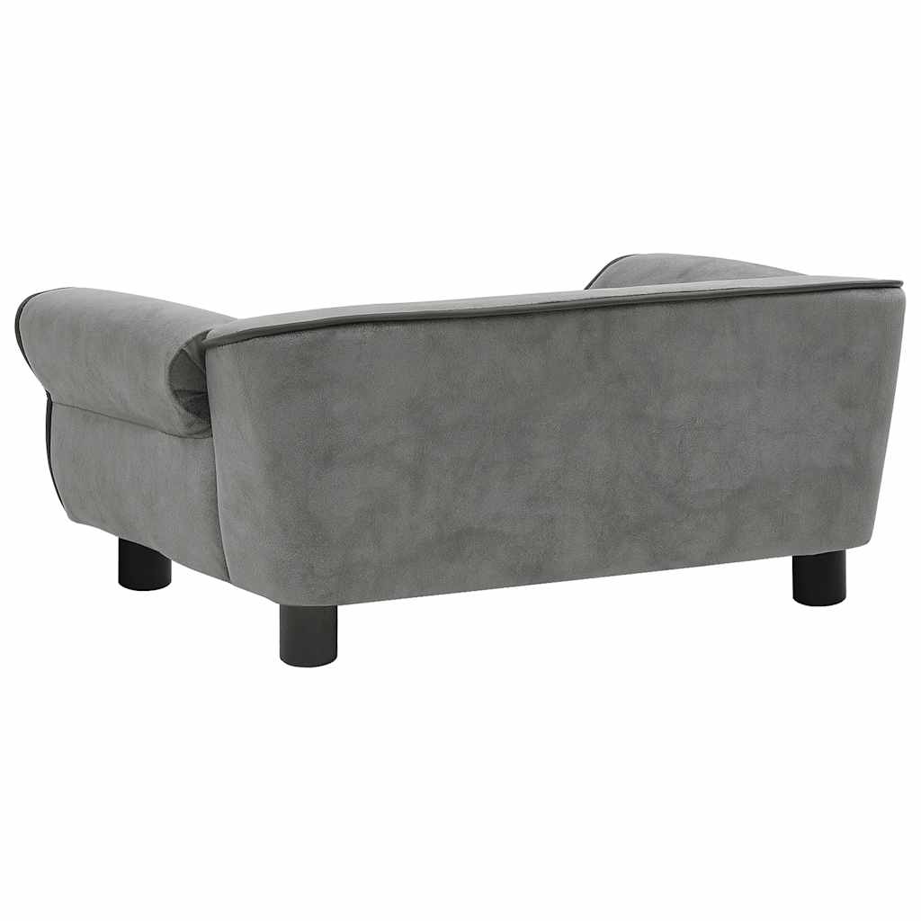  Divano per Cani Grigio Scuro 72x45x30 cm in Peluche