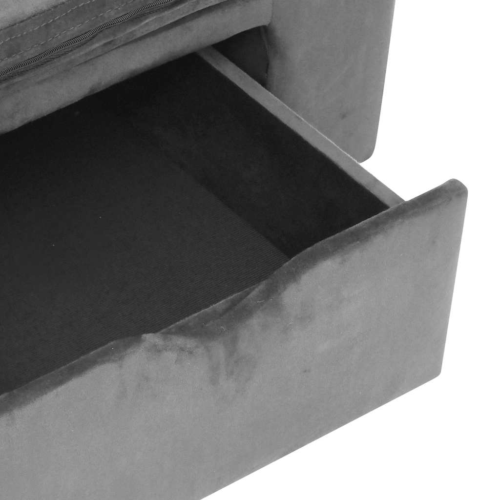  Divano per Cani con Cassetto Grigio 75x50x38 cm in Peluche