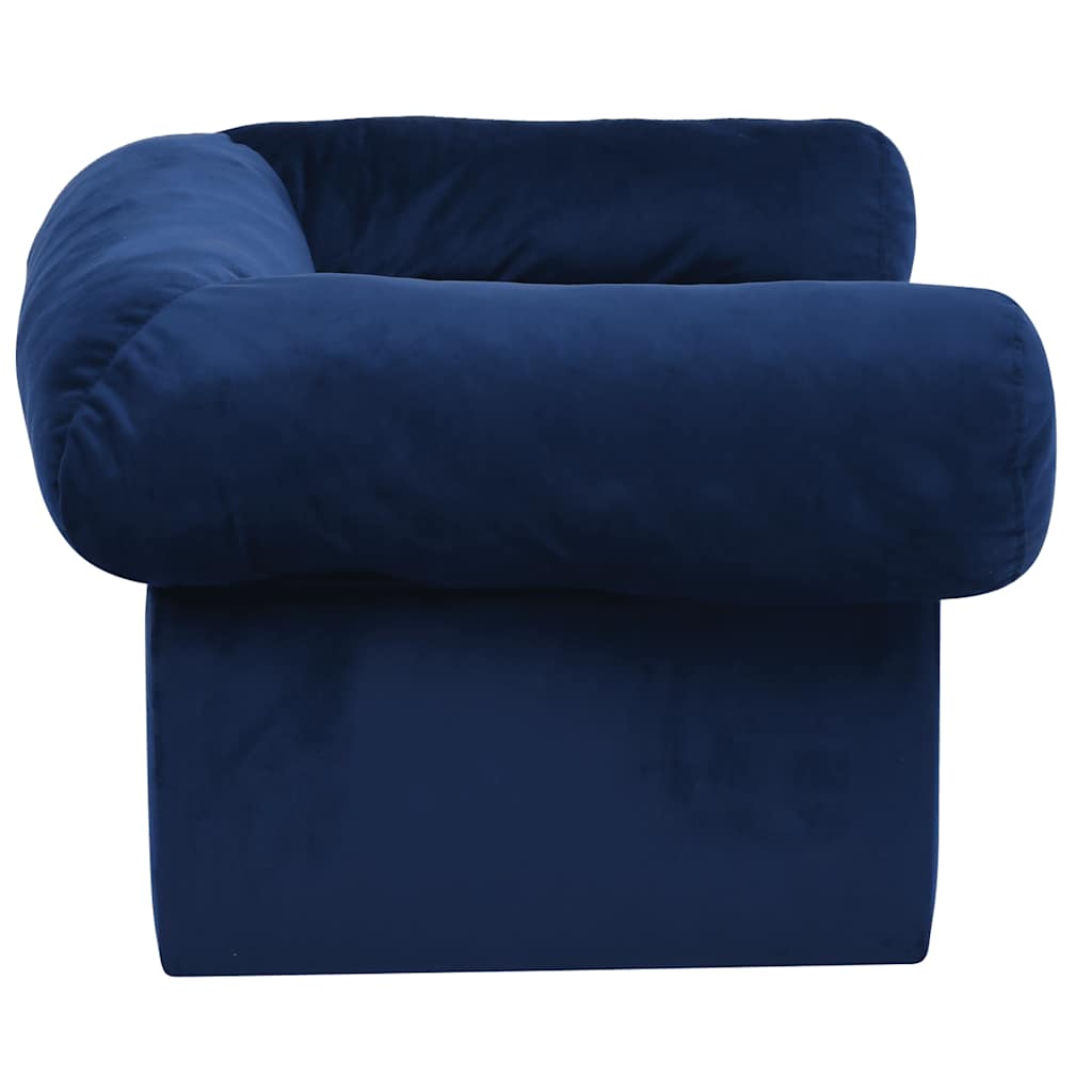  Divano per Cani con Cassetto Blu 75x50x38 cm in Peluche