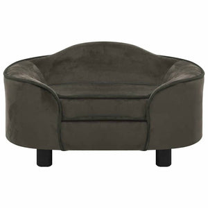  Divano per Cani Grigio Scuro 67x47x36 cm in Peluche