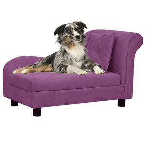 Divano per Cani con Cuscino Borgogna 83x44x44 cm in Peluche