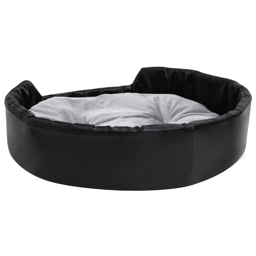  Lettino per Cani Nero e Grigio 90x79x20 cm Peluche e Similpelle