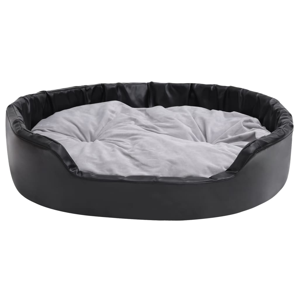  Lettino per Cani Nero e Grigio 99x89x21 cm Peluche e Similpelle