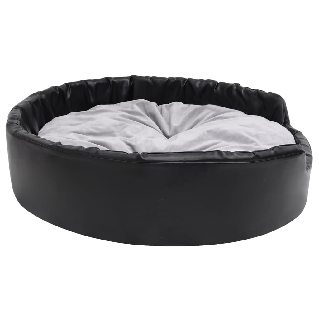  Lettino per Cani Nero e Grigio 99x89x21 cm Peluche e Similpelle