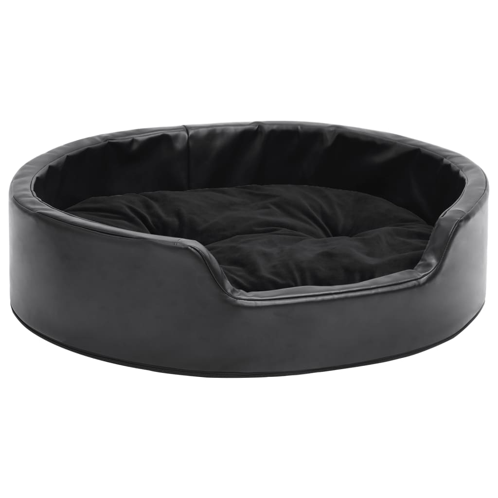  Lettino per Cani Nero 69x59x19 cm in Peluche e Similpelle