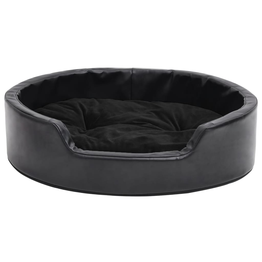  Lettino per Cani Nero 69x59x19 cm in Peluche e Similpelle