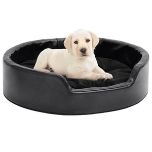  Lettino per Cani Nero 69x59x19 cm in Peluche e Similpelle