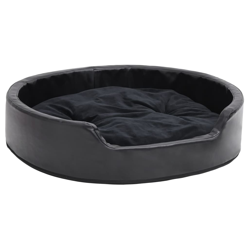  Lettino per Cani Nero 79x70x19 cm in Peluche e Similpelle