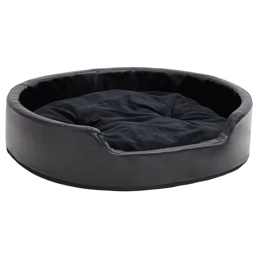  Lettino per Cani Nero 79x70x19 cm in Peluche e Similpelle