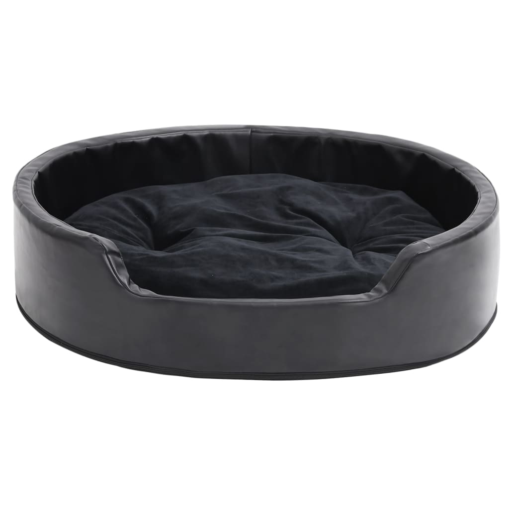 Lettino per Cani Nero 79x70x19 cm in Peluche e Similpelle
