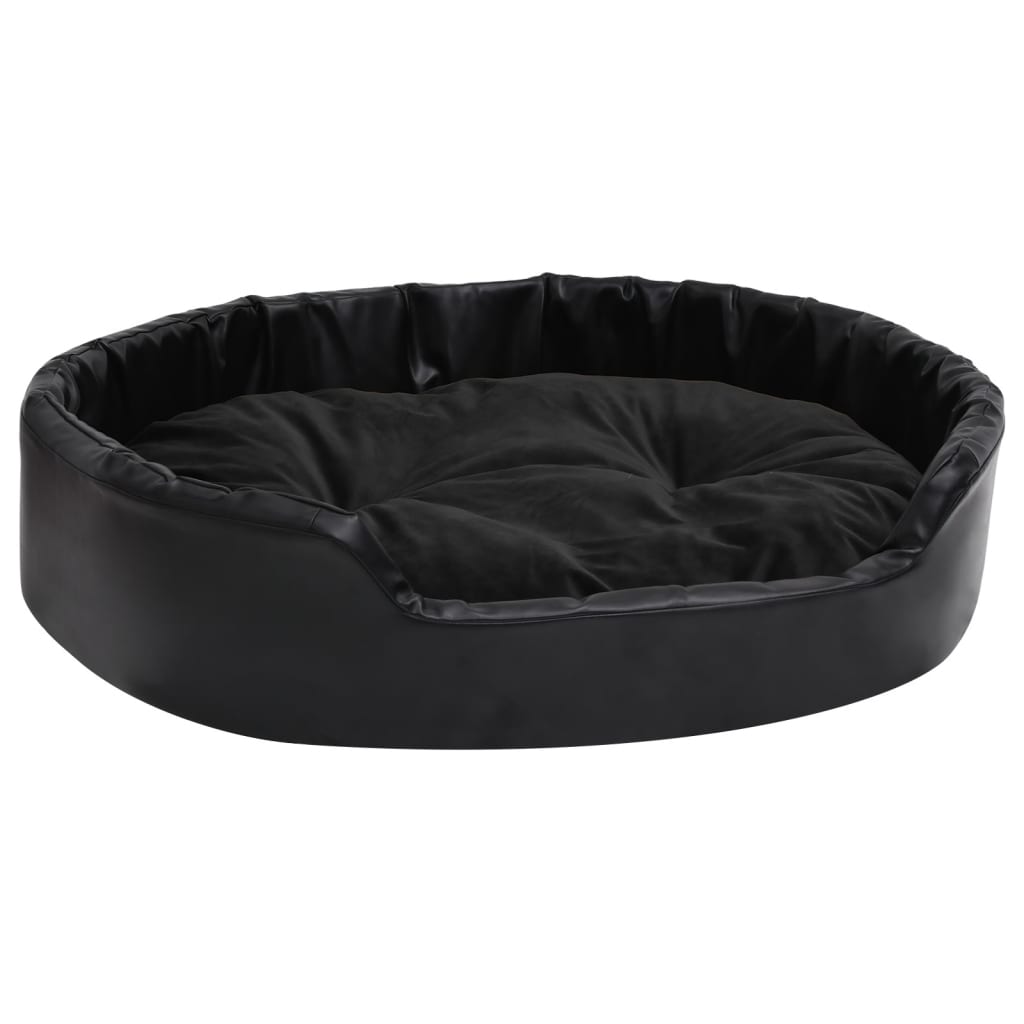  Lettino per Cani Nero 90x79x20 cm in Peluche e Similpelle