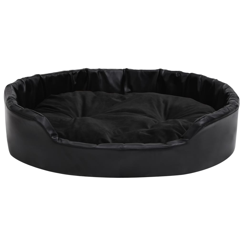  Lettino per Cani Nero 90x79x20 cm in Peluche e Similpelle
