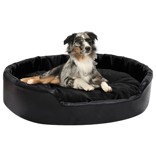  Lettino per Cani Nero 90x79x20 cm in Peluche e Similpelle
