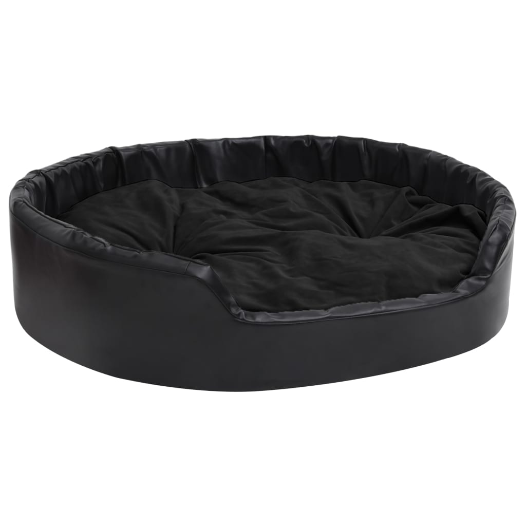  Lettino per Cani Nero 99x89x21 cm in Peluche e Similpelle