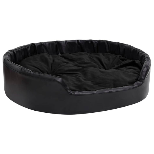  Lettino per Cani Nero 99x89x21 cm in Peluche e Similpelle
